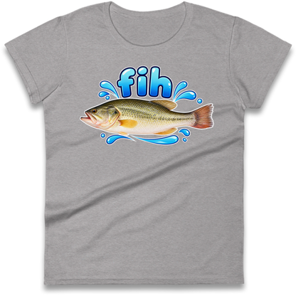 Fih Funny Bass Fish Ladies T-Shirt
