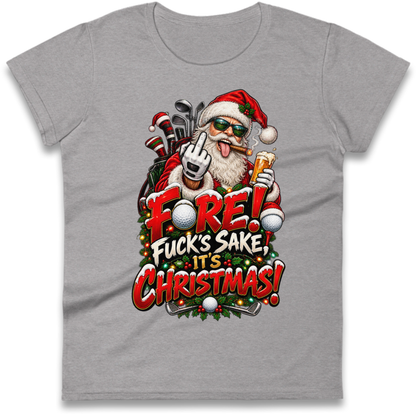 Rude Golf Christmas Ladies T-Shirt