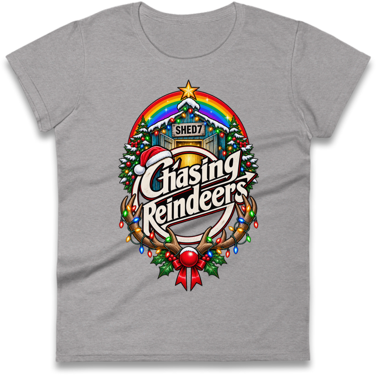 Shed Seven Christmas Ladies T-Shirt