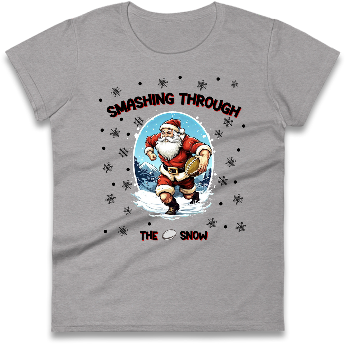 Rugby Santa Clothing Ladies T-Shirt