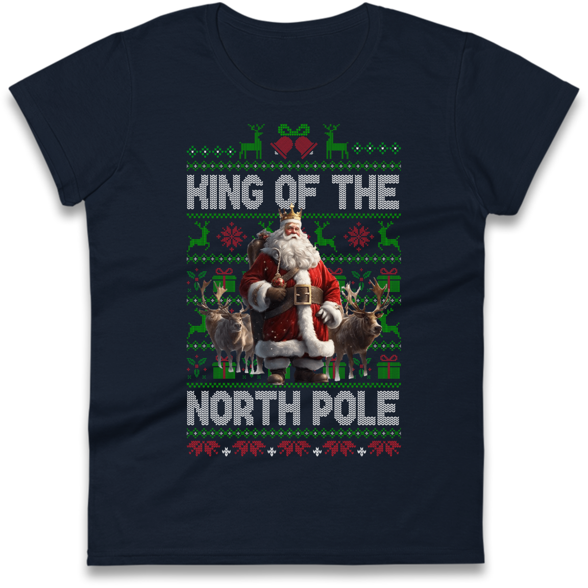 King Santa Christmas Ladies T-Shirt