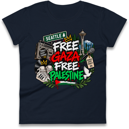 Macklemore Ed Sheeran Tour Palestine Ladies T-Shirt