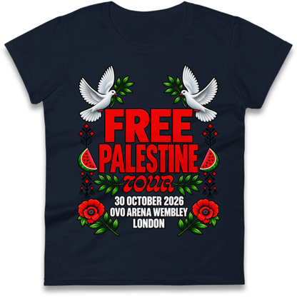 Macklemore and Friends Free Palestine Tour London 2026 Ladies T-Shirt