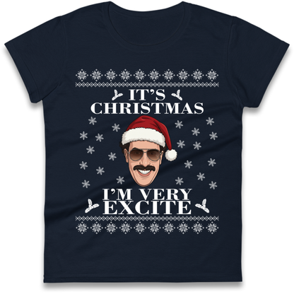 I Very Excite Christmas Ladies T-Shirt