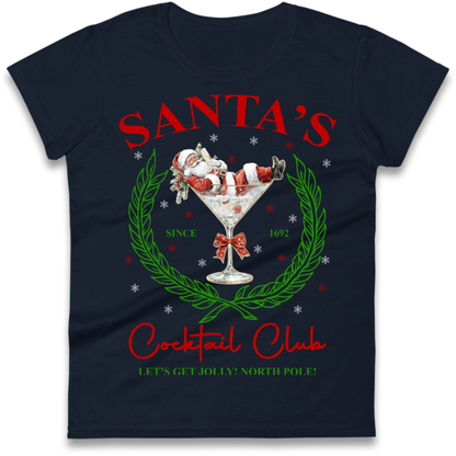 Cocktail Lover Christmas Ladies T-Shirt