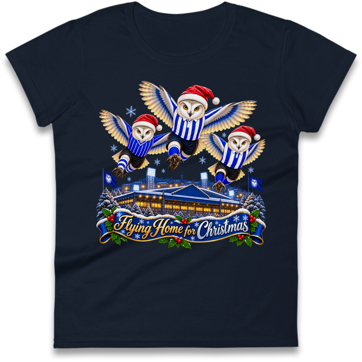 Sheff Wed Christmas Ladies T-Shirt