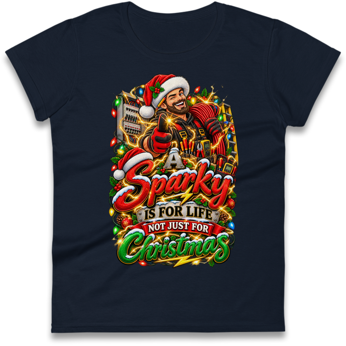 Sparky Christmas Ladies T-Shirt