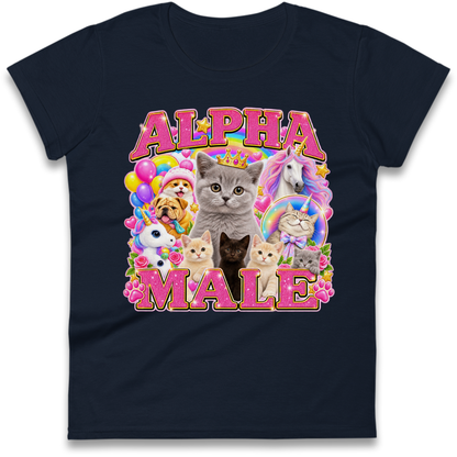 Alpha Male Funny Kitten Unicorn Ladies T-Shirt