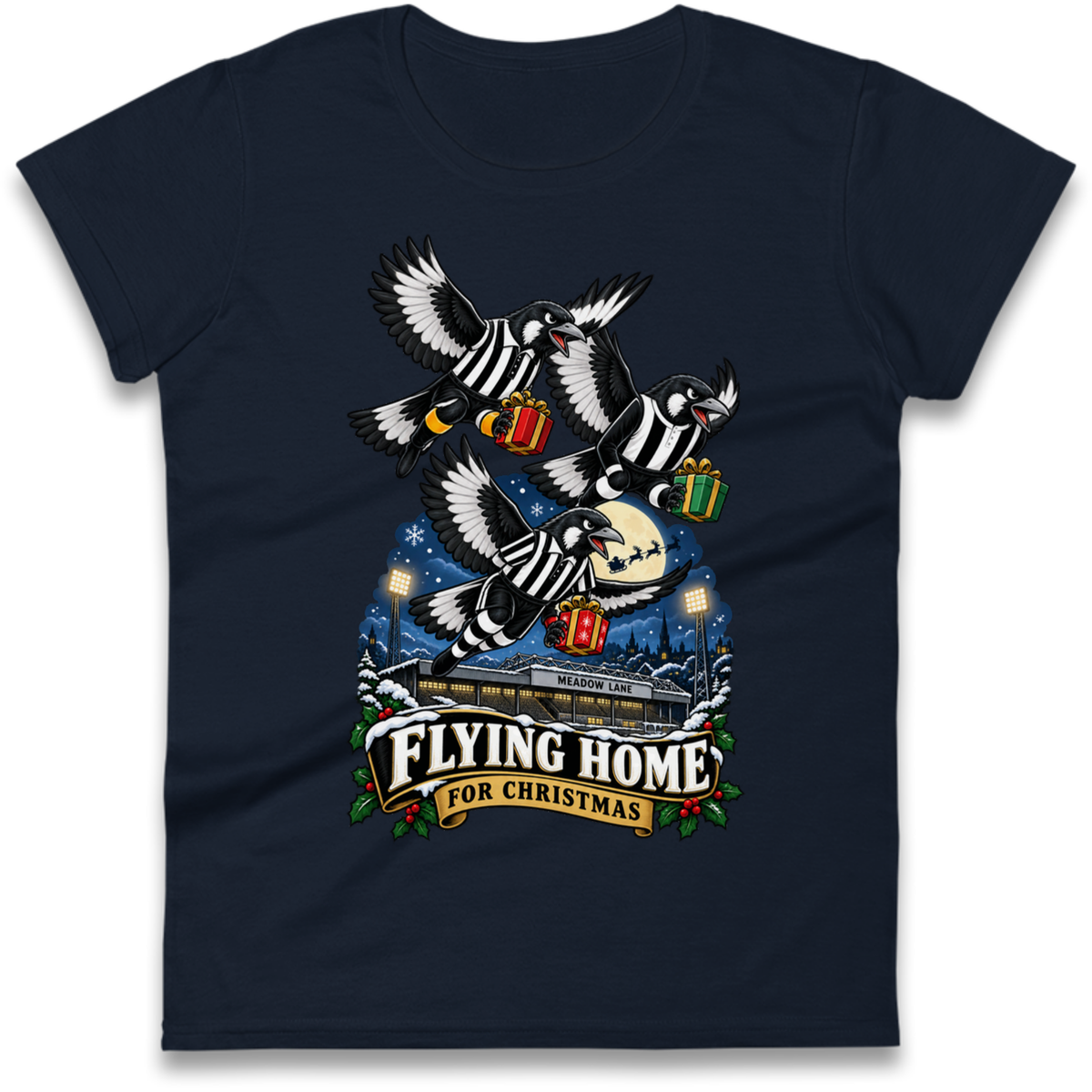 Notts County FC Christmas Ladies T-Shirt
