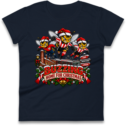 Brentford Football Christmas Ladies T-Shirt