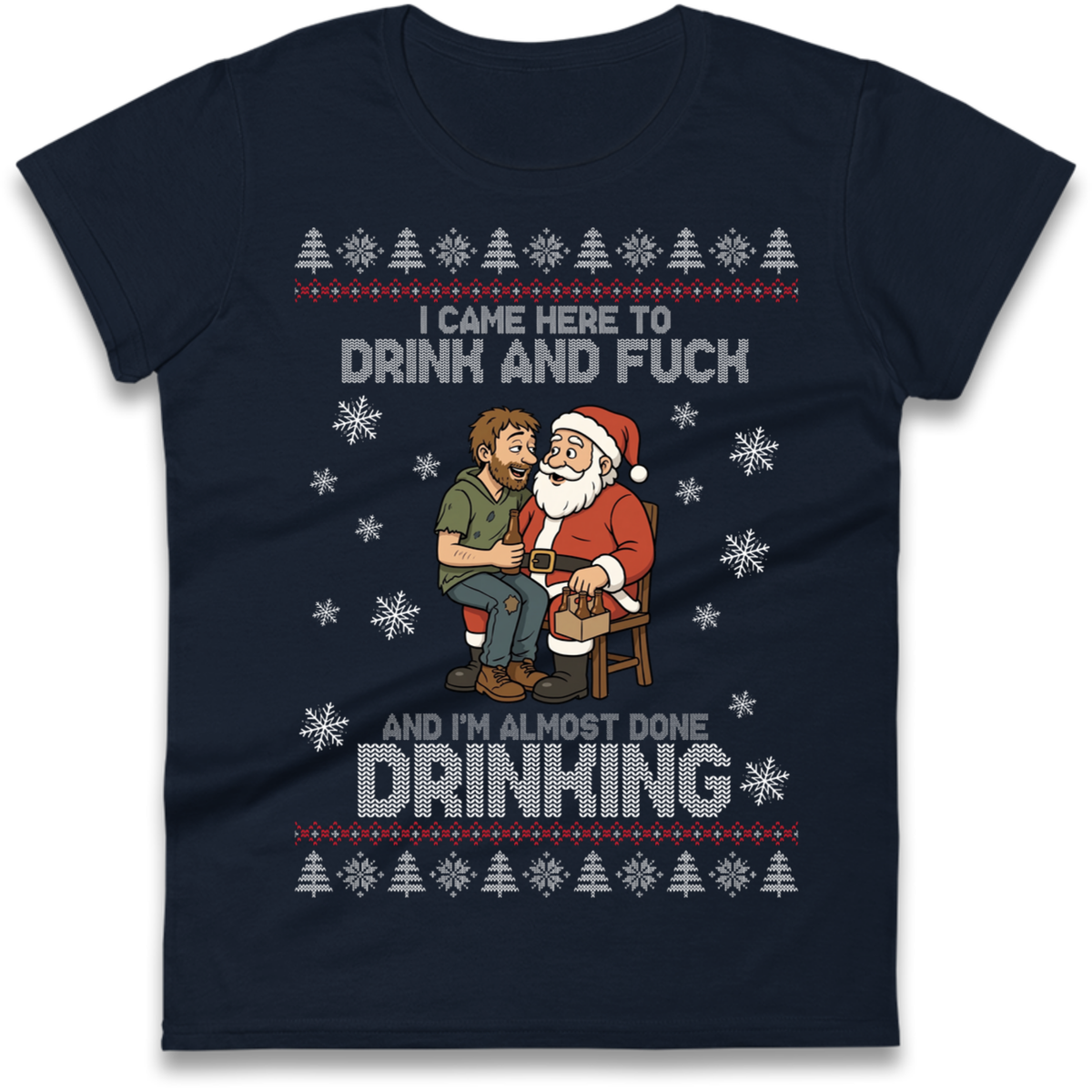 Rude Santa Graphic Ladies T-Shirt