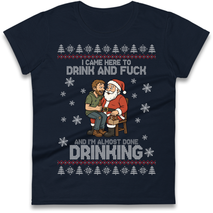 Rude Santa Graphic Ladies T-Shirt