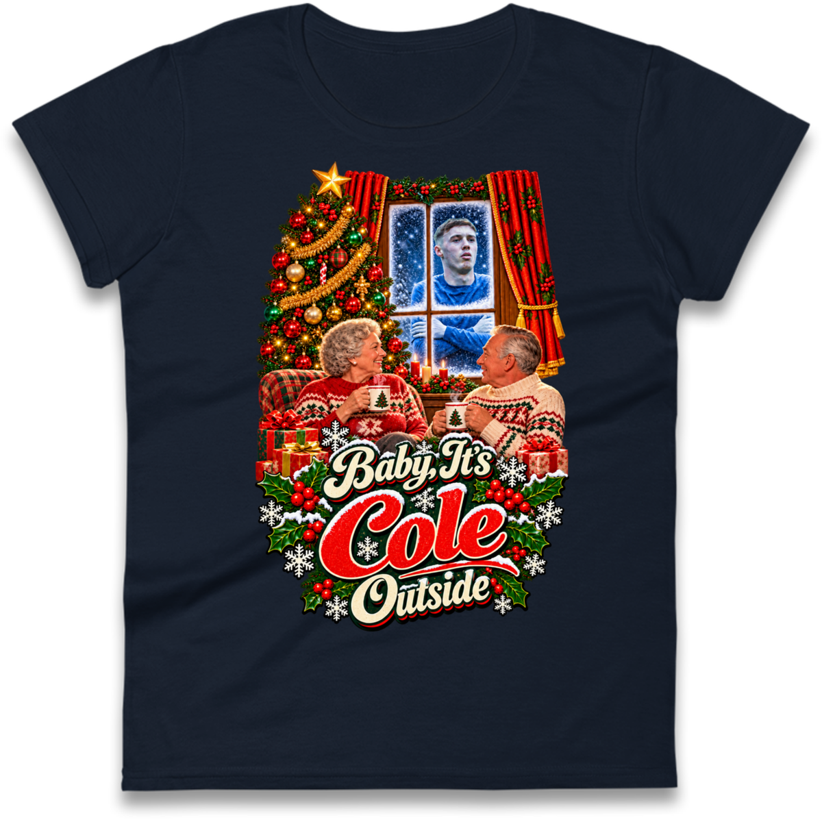 Chelsea Football Christmas Ladies T-Shirt