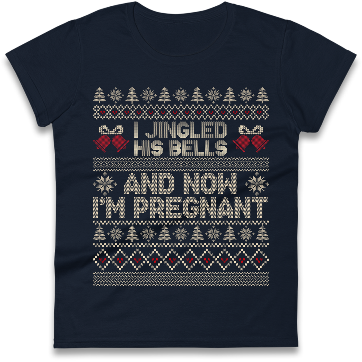 Pregnant At Christmas Ladies T-Shirt