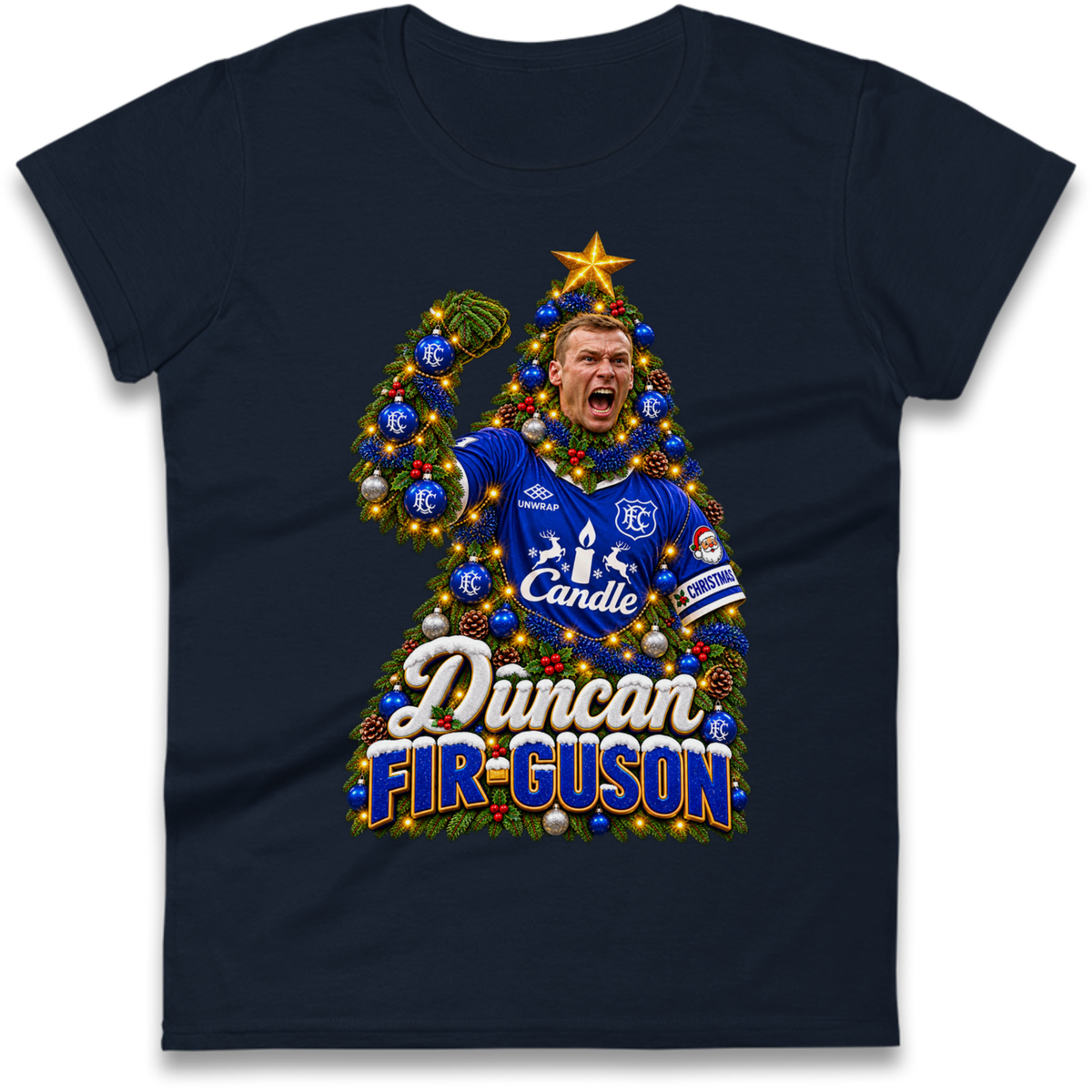 Duncan Ferguson Everton Christmas Ladies T-Shirt