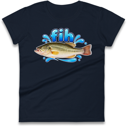 Fih Funny Bass Fish Ladies T-Shirt