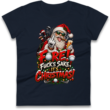 Rude Golf Christmas Ladies T-Shirt