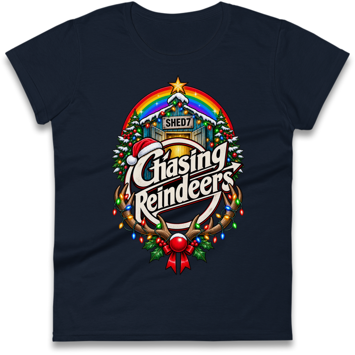 Shed Seven Christmas Ladies T-Shirt
