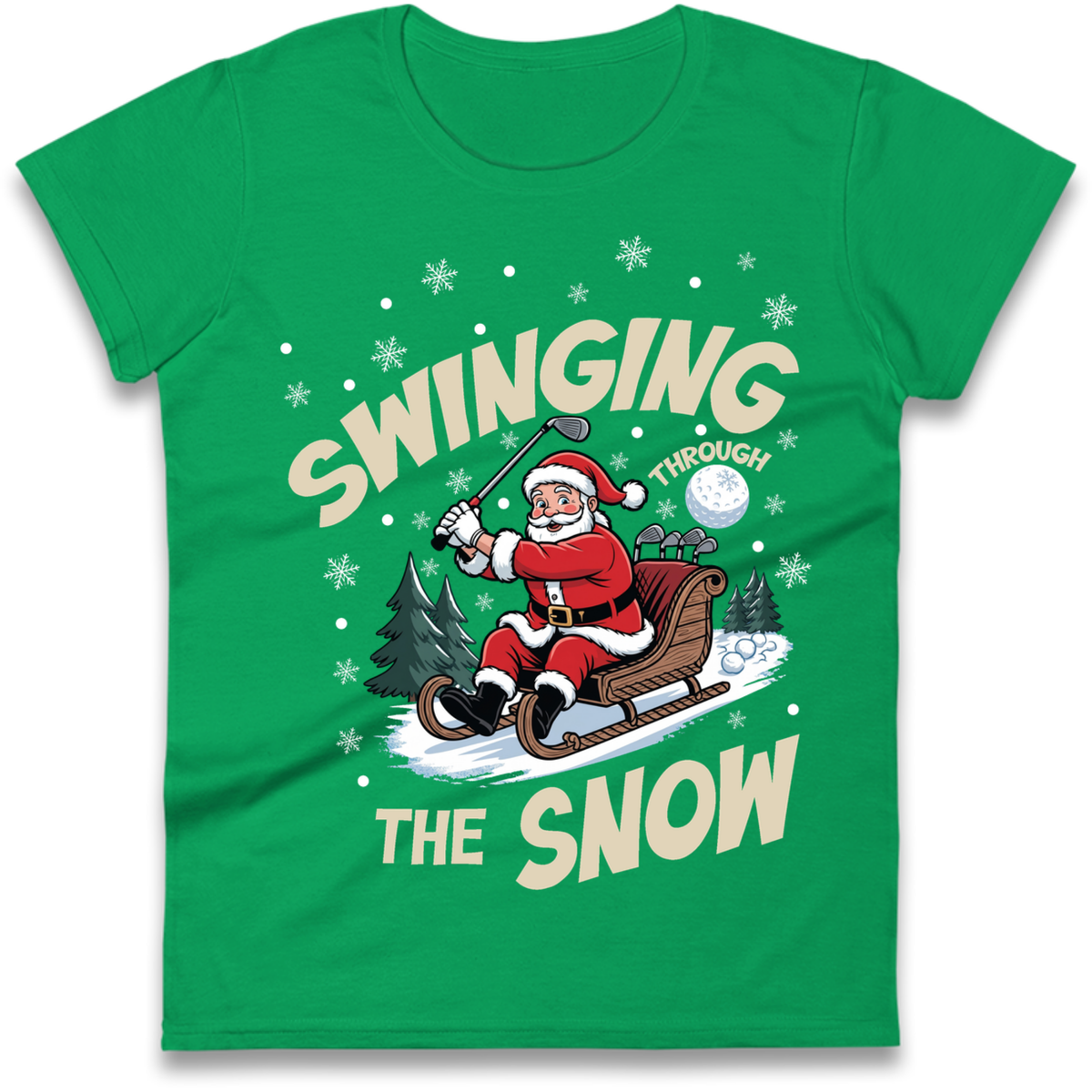 Christmas Golf Ladies T-Shirt