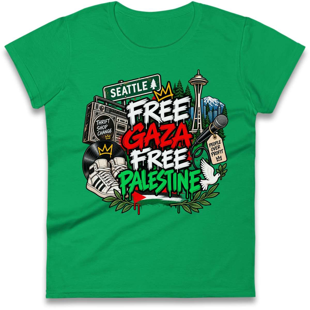 Macklemore Ed Sheeran Tour Palestine Ladies T-Shirt