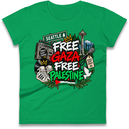 Macklemore Ed Sheeran Tour Palestine Ladies T-Shirt