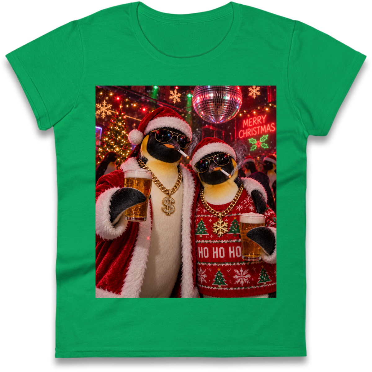 Penguin Christmas Ladies T-Shirt