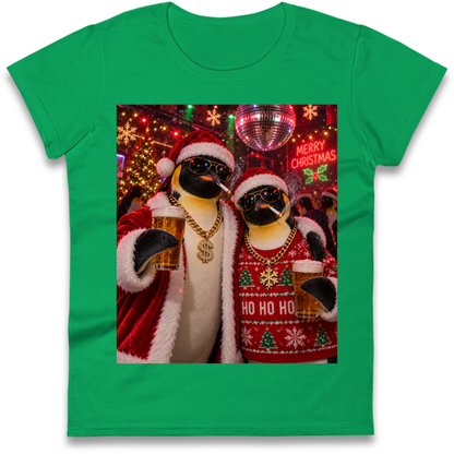 Penguin Christmas Ladies T-Shirt