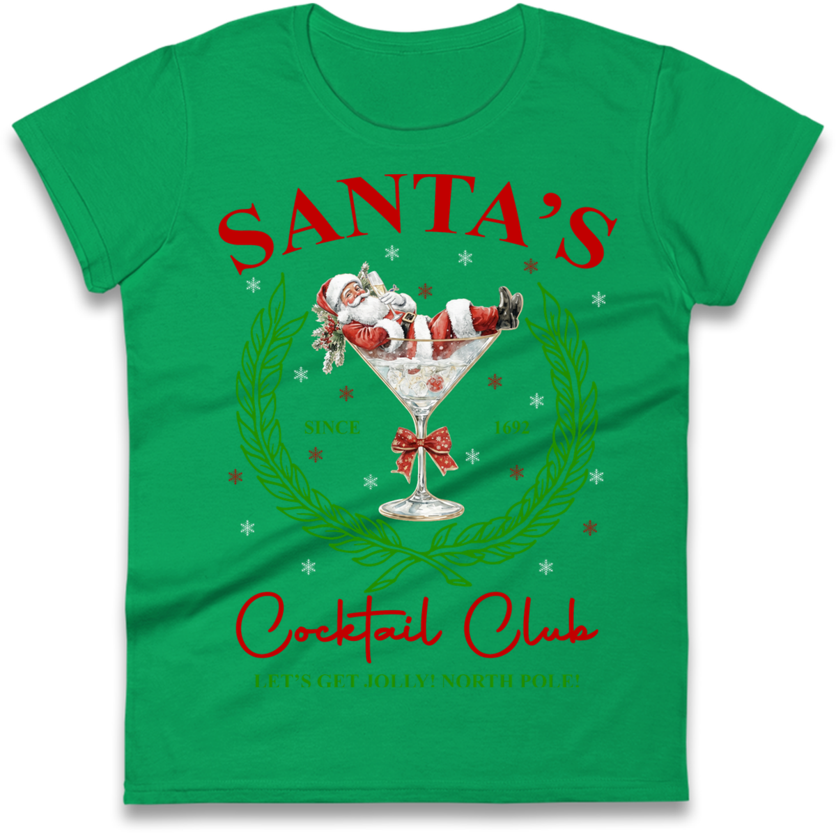 Cocktail Lover Christmas Ladies T-Shirt