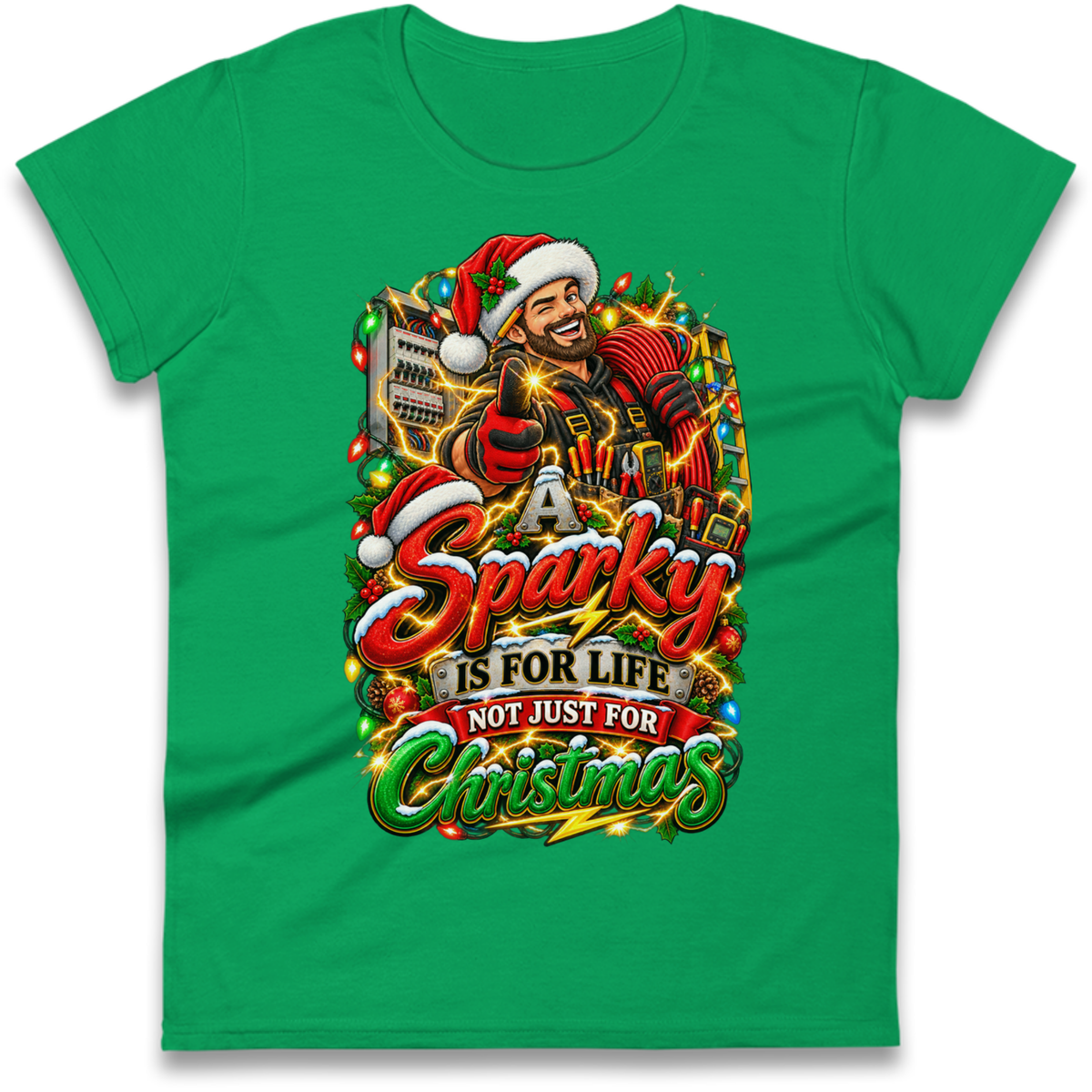 Sparky Christmas Ladies T-Shirt