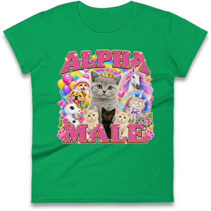 Alpha Male Funny Kitten Unicorn Ladies T-Shirt