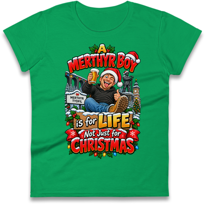 Merthyr Boy Christmas Ladies T-Shirt