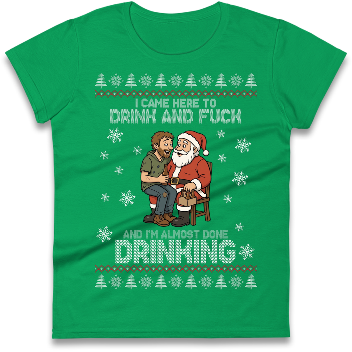 Rude Santa Graphic Ladies T-Shirt