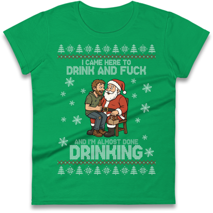 Rude Santa Graphic Ladies T-Shirt