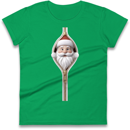 Santa Face Novelty Ladies T-Shirt