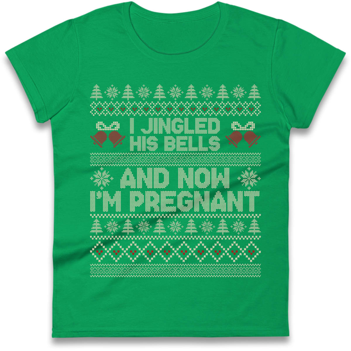 Pregnant At Christmas Ladies T-Shirt