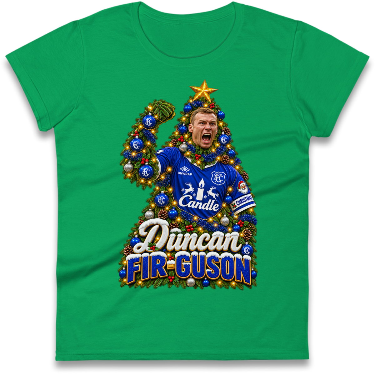 Duncan Ferguson Everton Christmas Ladies T-Shirt