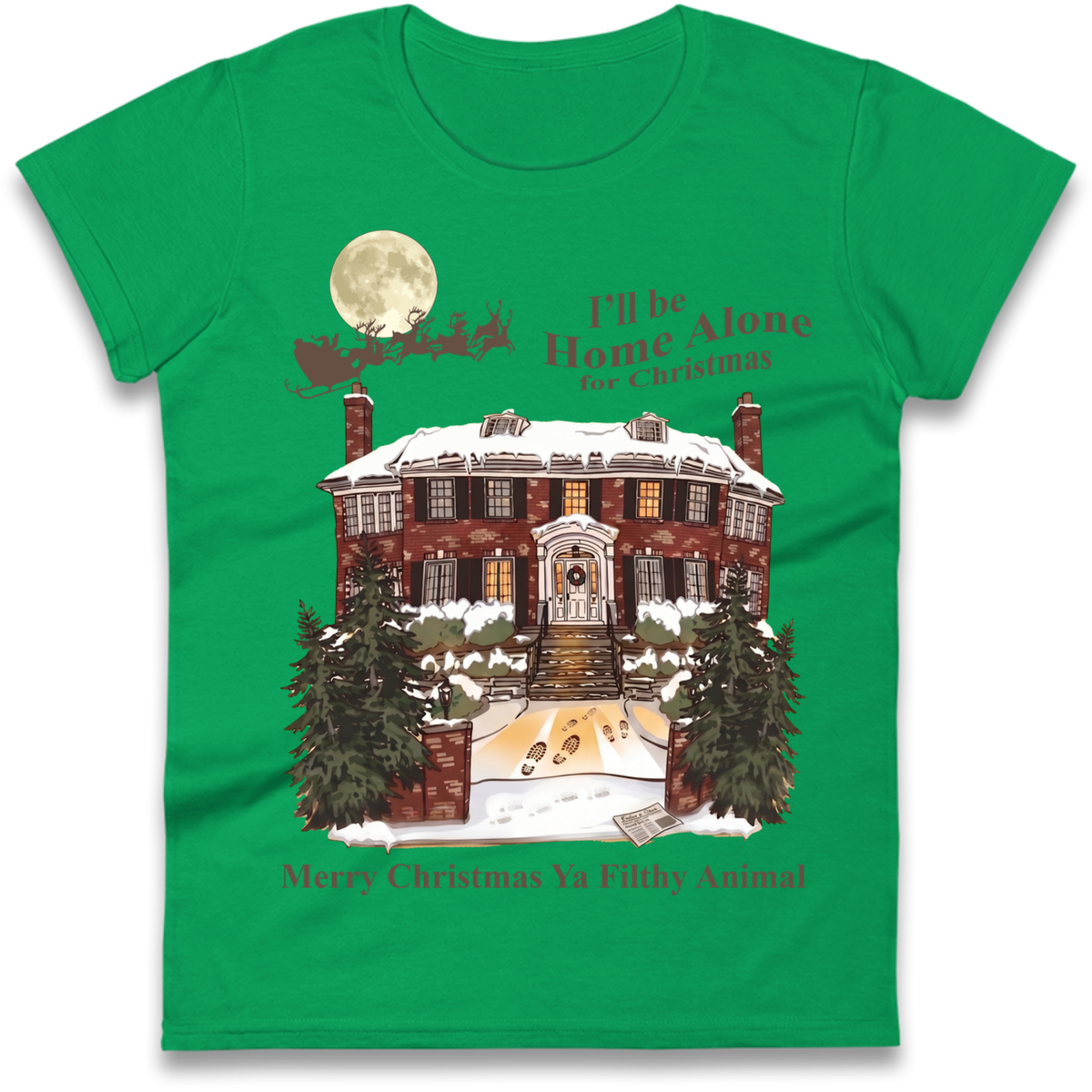 Home Alone Festive Christmas Ladies T-Shirt