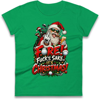 Rude Golf Christmas Ladies T-Shirt