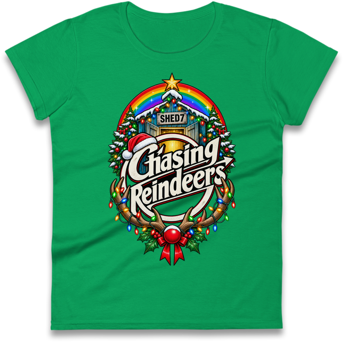 Shed Seven Christmas Ladies T-Shirt