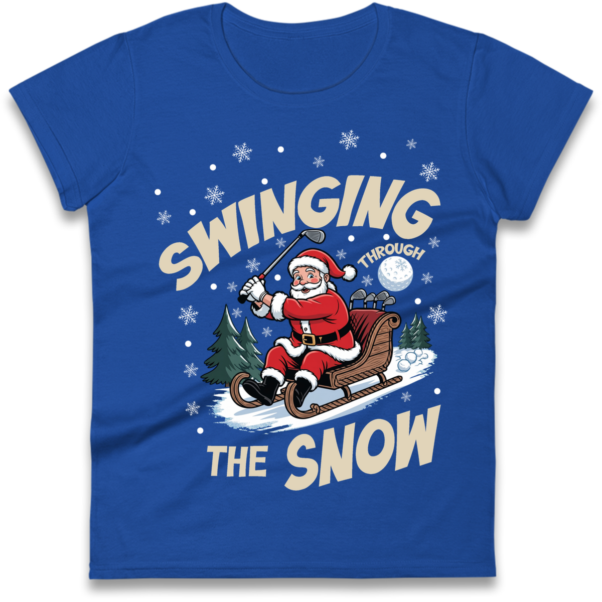 Christmas Golf Ladies T-Shirt