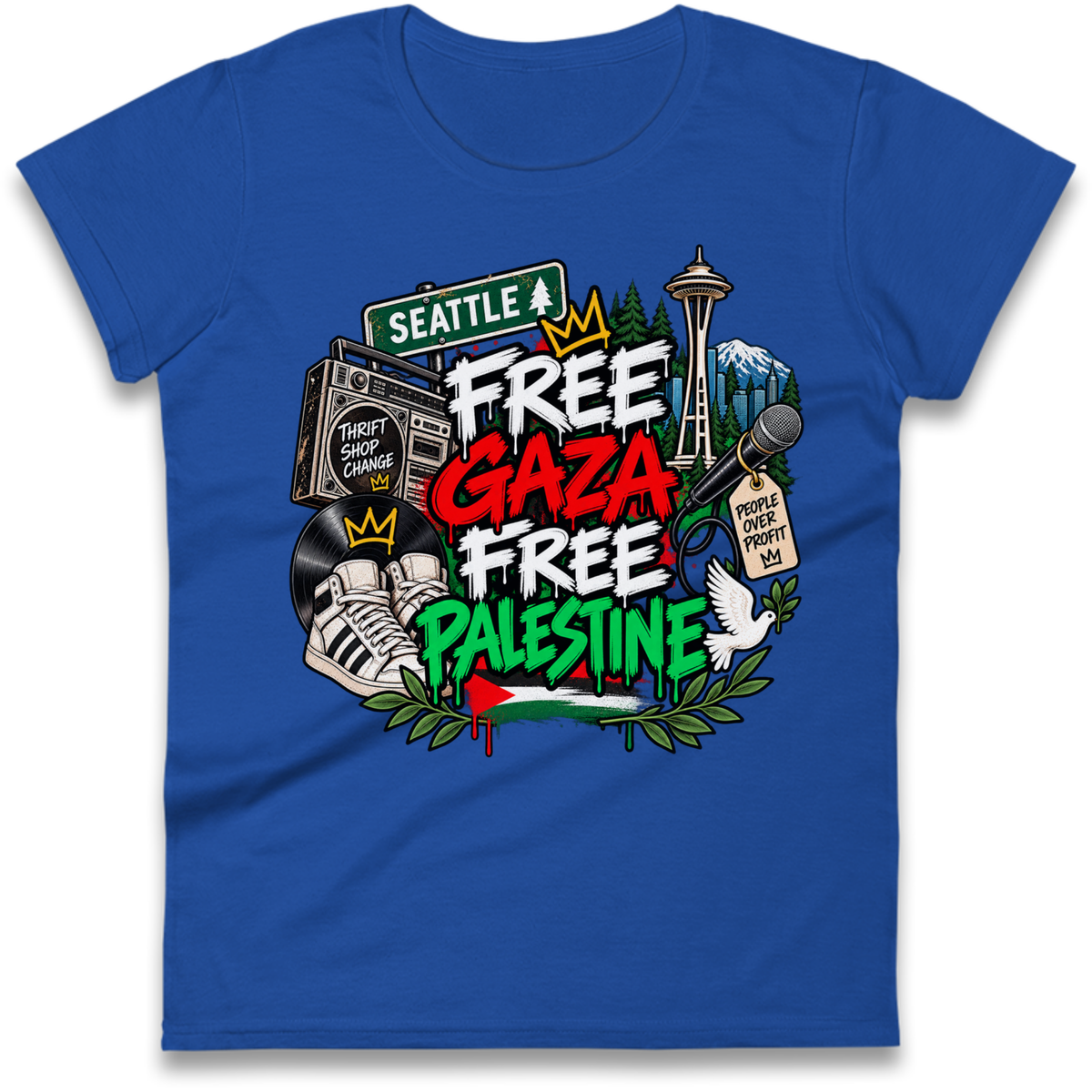 Macklemore Ed Sheeran Tour Palestine Ladies T-Shirt