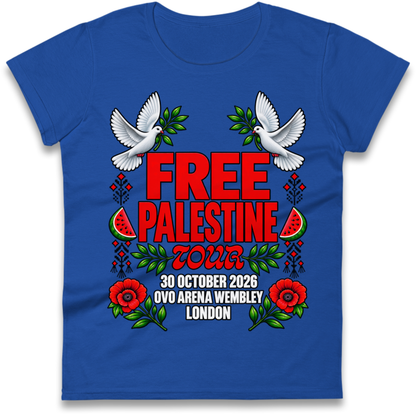 Macklemore and Friends Free Palestine Tour London 2026 Ladies T-Shirt