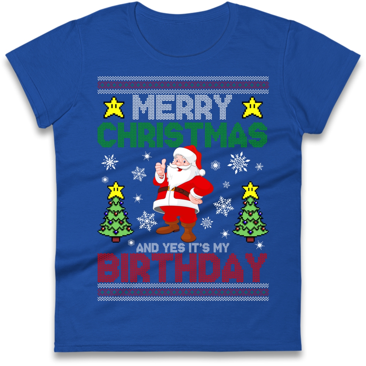 Santa birthday design Ladies T-Shirt
