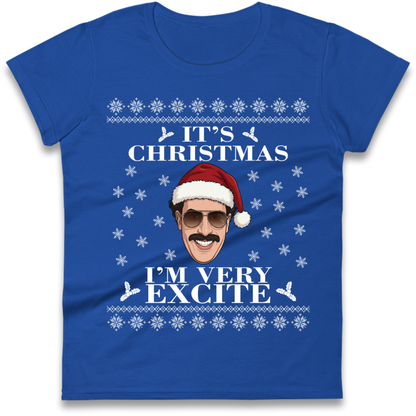 I Very Excite Christmas Ladies T-Shirt