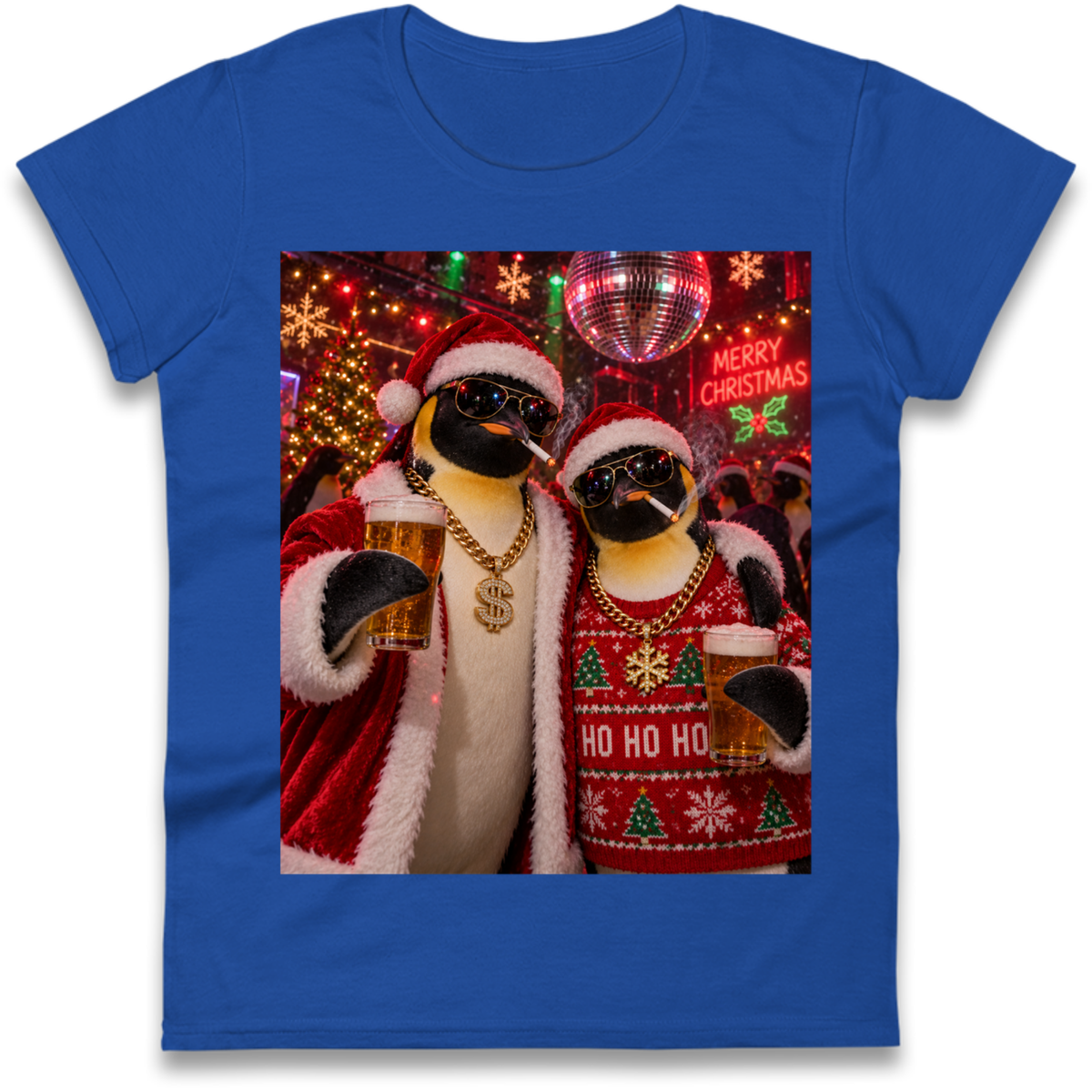 Penguin Christmas Ladies T-Shirt