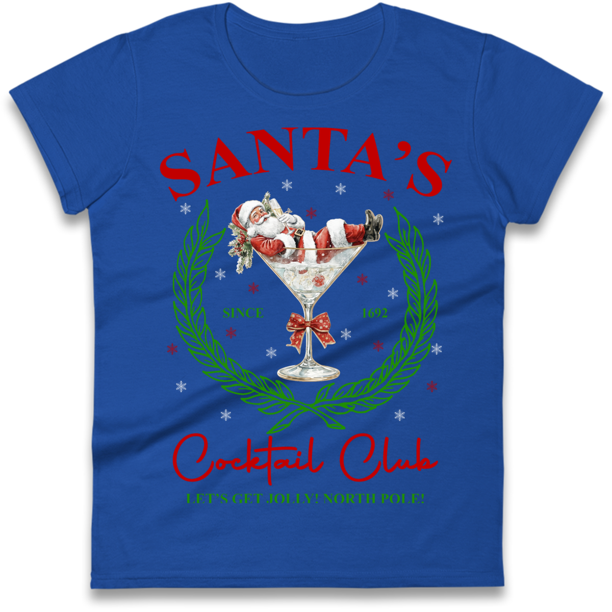 Cocktail Lover Christmas Ladies T-Shirt