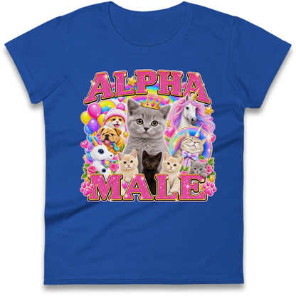 Alpha Male Funny Kitten Unicorn Ladies T-Shirt