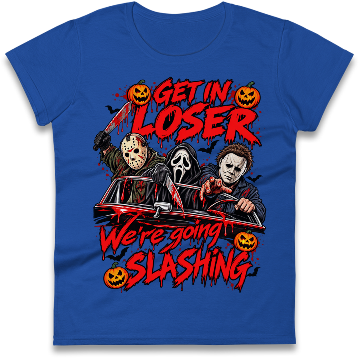 Retro Horror Movie Halloween Slasher Villains Ladies T-Shirt