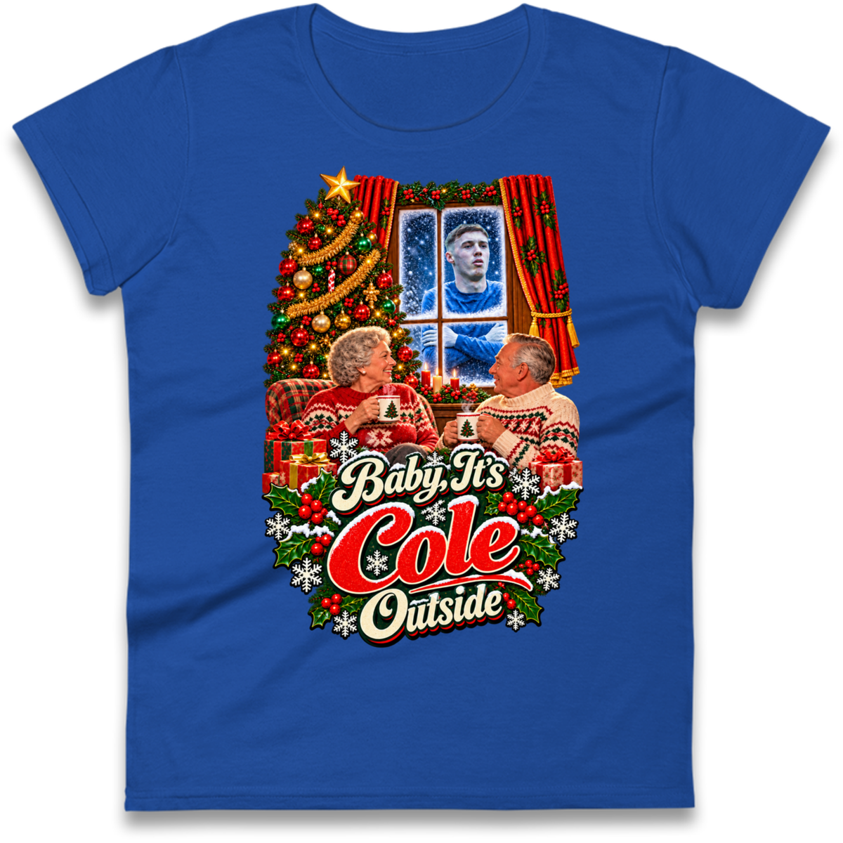 Chelsea Football Christmas Ladies T-Shirt