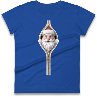 Santa Face Novelty Ladies T-Shirt